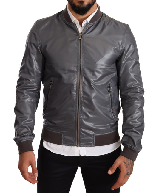 Dolce & Gabbana Elegant Gray Bomber Jacket for Men