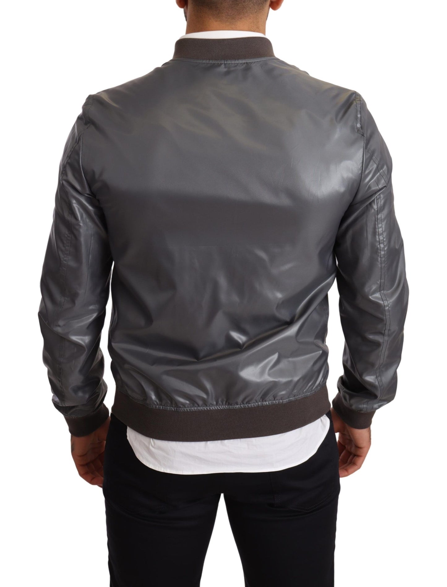 Dolce & Gabbana Elegant Gray Bomber Jacket for Men