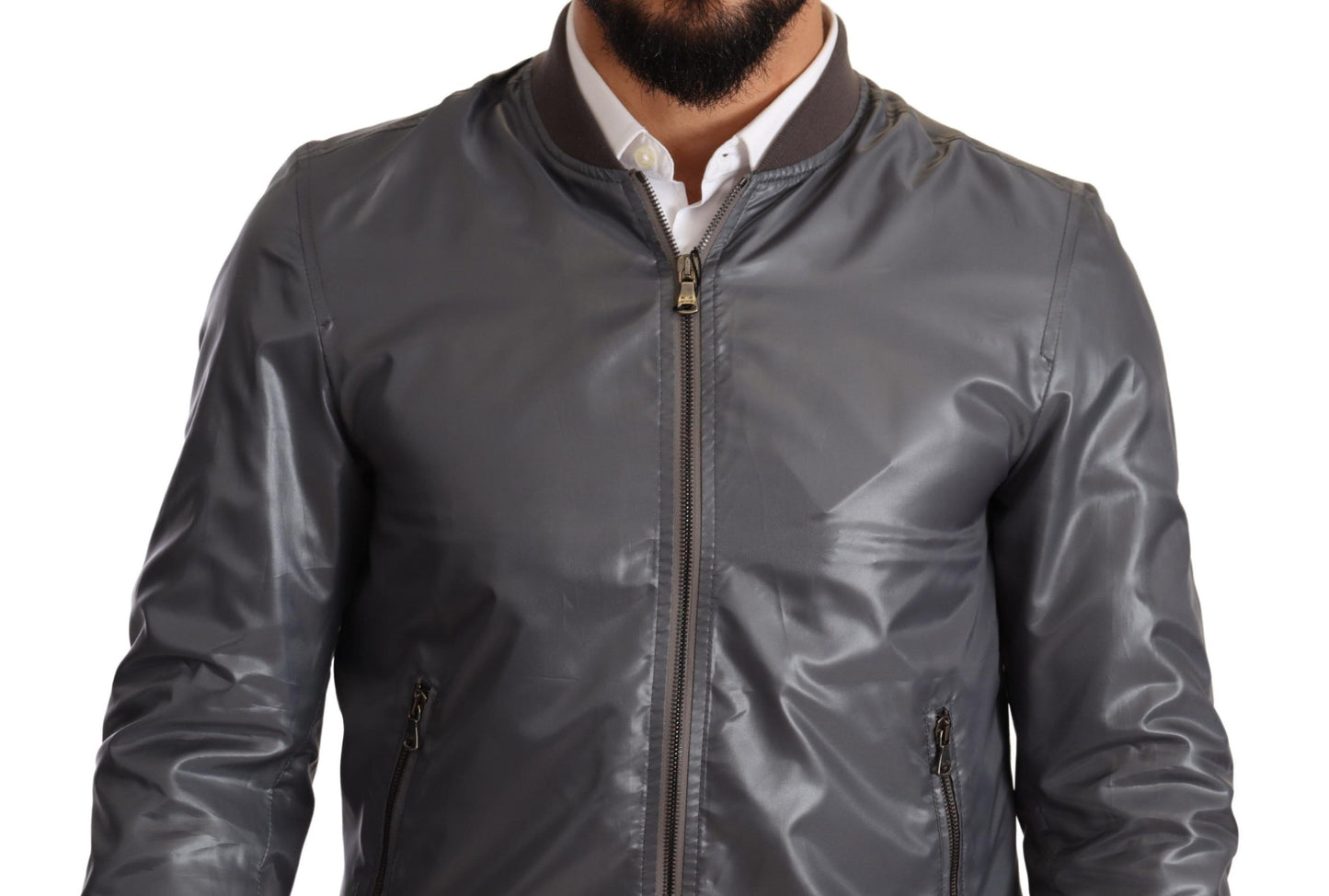 Dolce & Gabbana Elegant Gray Bomber Jacket for Men