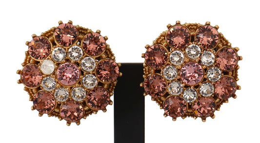 Dolce & Gabbana Exquisite Crystal Embellished Gold Earrings