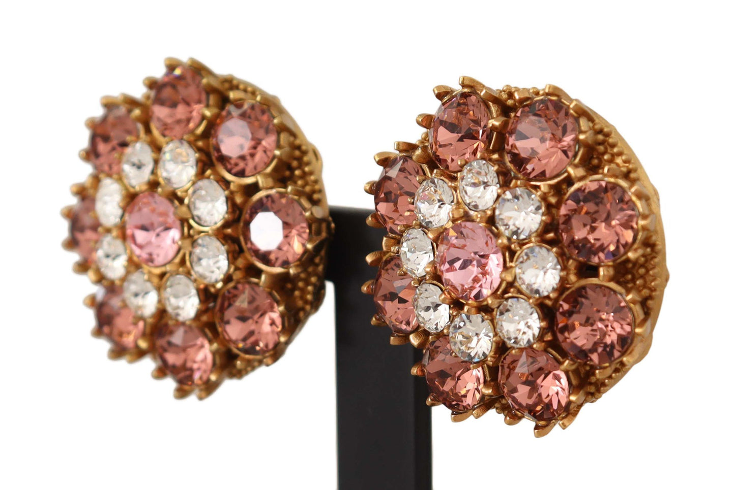 Dolce & Gabbana Exquisite Crystal Embellished Gold Earrings