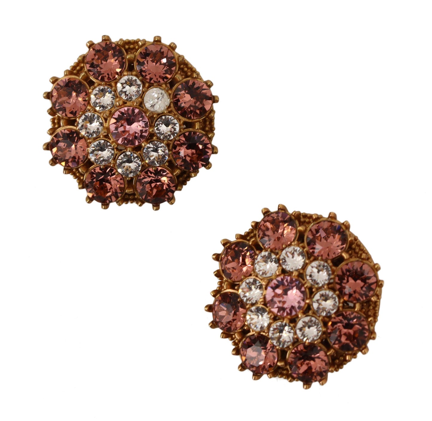 Dolce & Gabbana Exquisite Crystal Embellished Gold Earrings