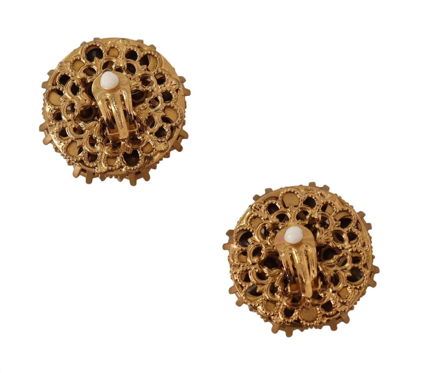 Dolce & Gabbana Exquisite Crystal Embellished Gold Earrings