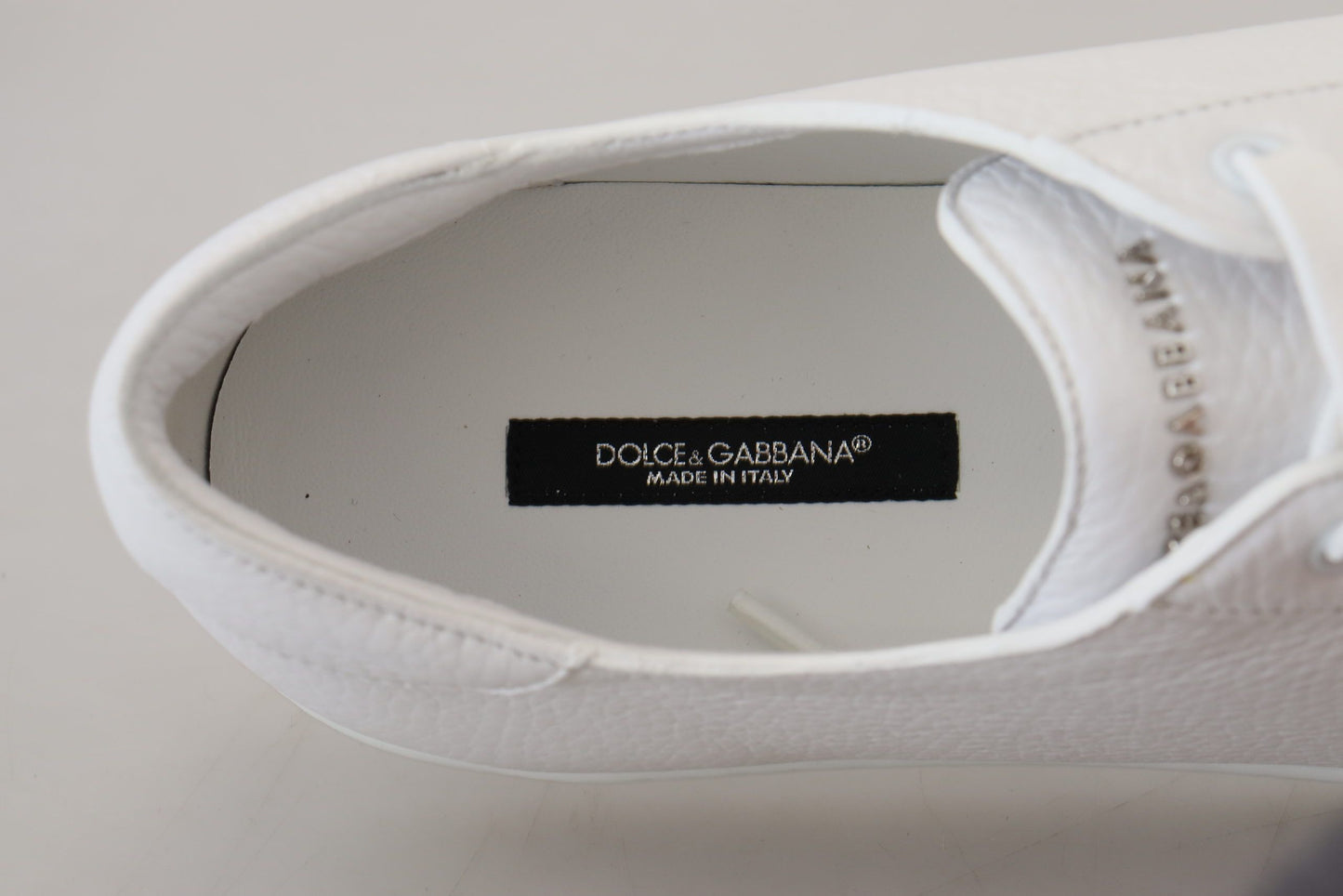 Dolce & Gabbana Italian Leather White Low-Top Sneakers