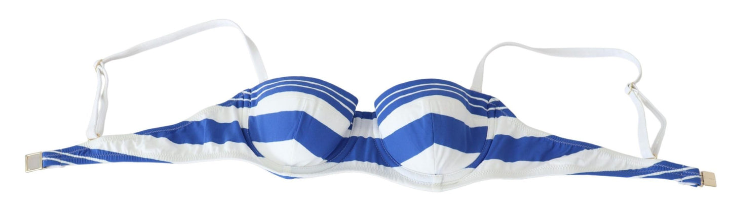 Dolce & Gabbana Elegant Striped Bikini Top - Summer Essentials