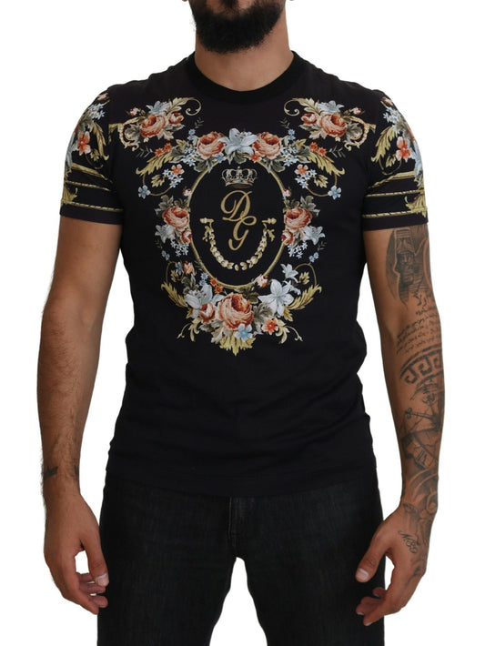 Dolce & Gabbana Floral Logo Print Cotton Tee