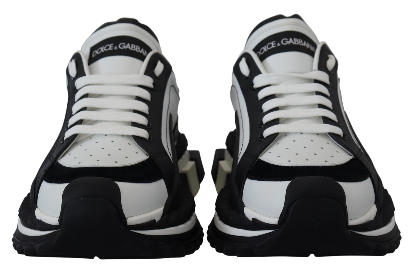 Dolce & Gabbana Super King Leather Sneakers - White & Black