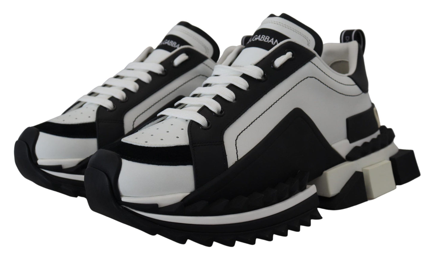 Dolce & Gabbana Super King Leather Sneakers - White & Black