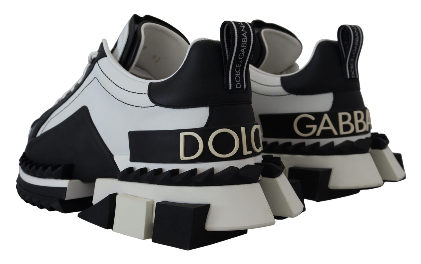 Dolce & Gabbana Super King Leather Sneakers - White & Black