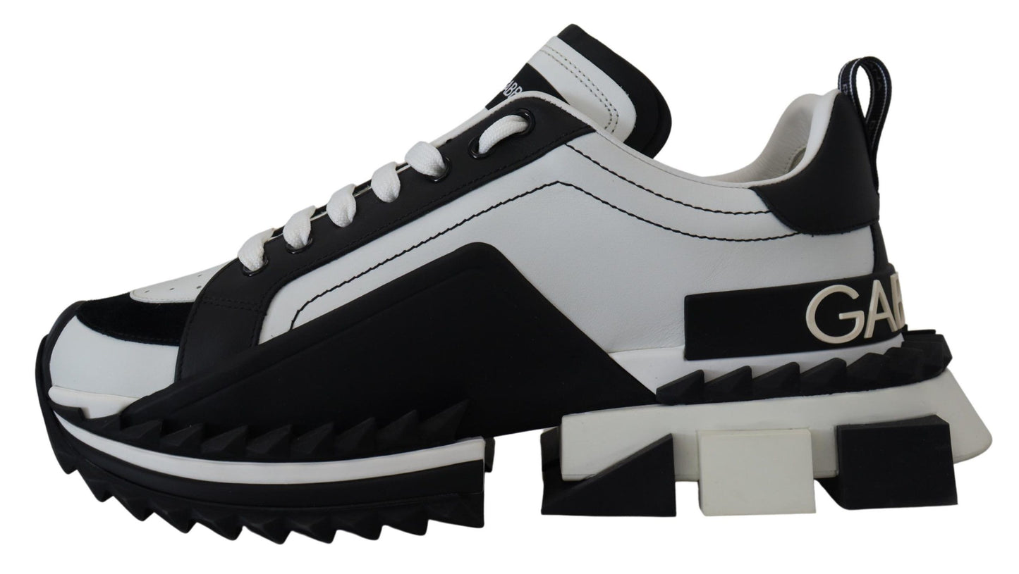 Dolce & Gabbana Super King Leather Sneakers - White & Black