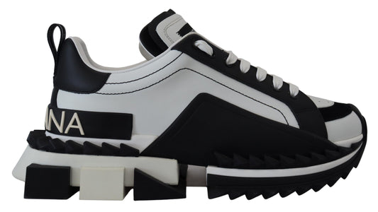 Dolce & Gabbana Super King Leather Sneakers - White & Black