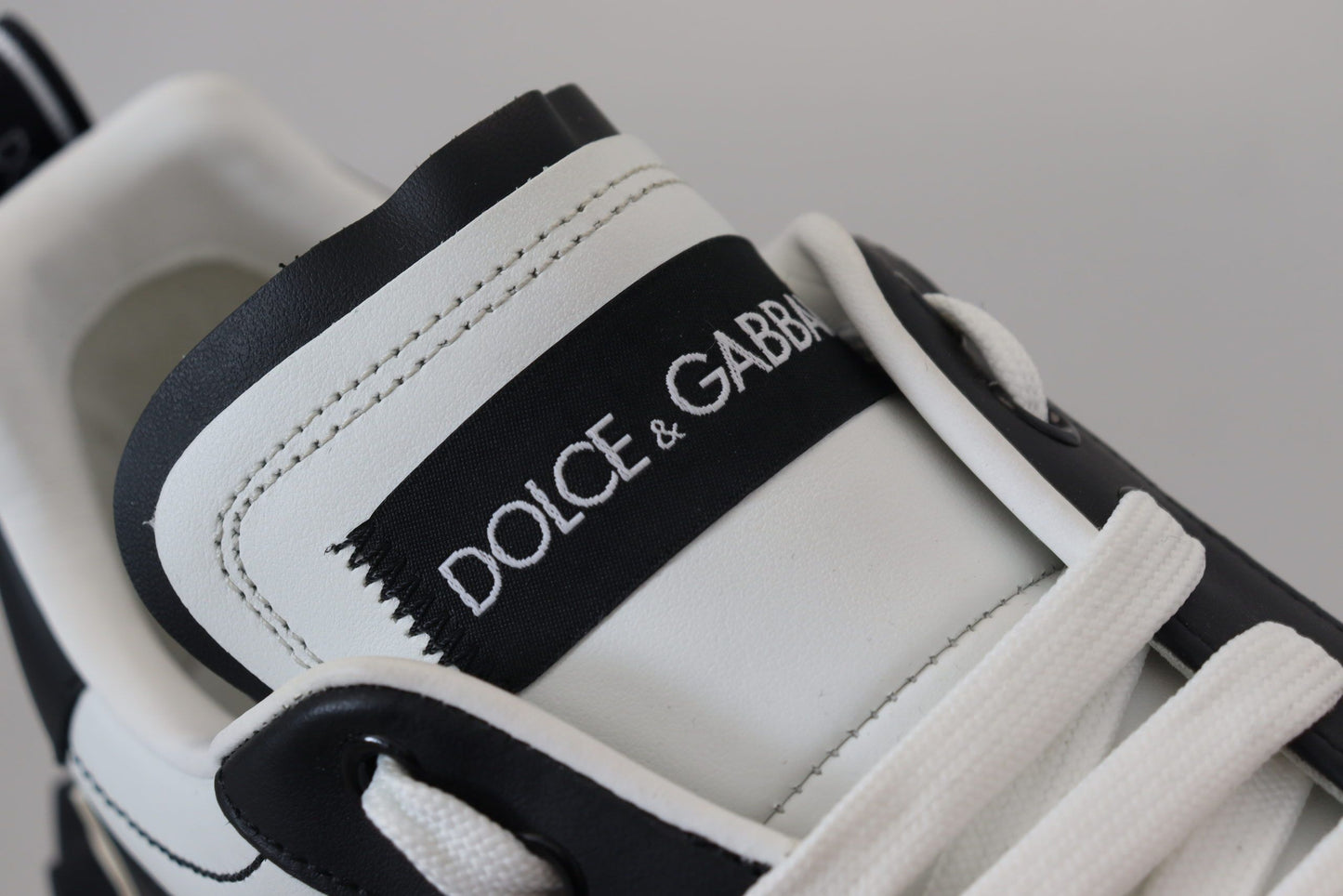 Dolce & Gabbana Super King Leather Sneakers - White & Black