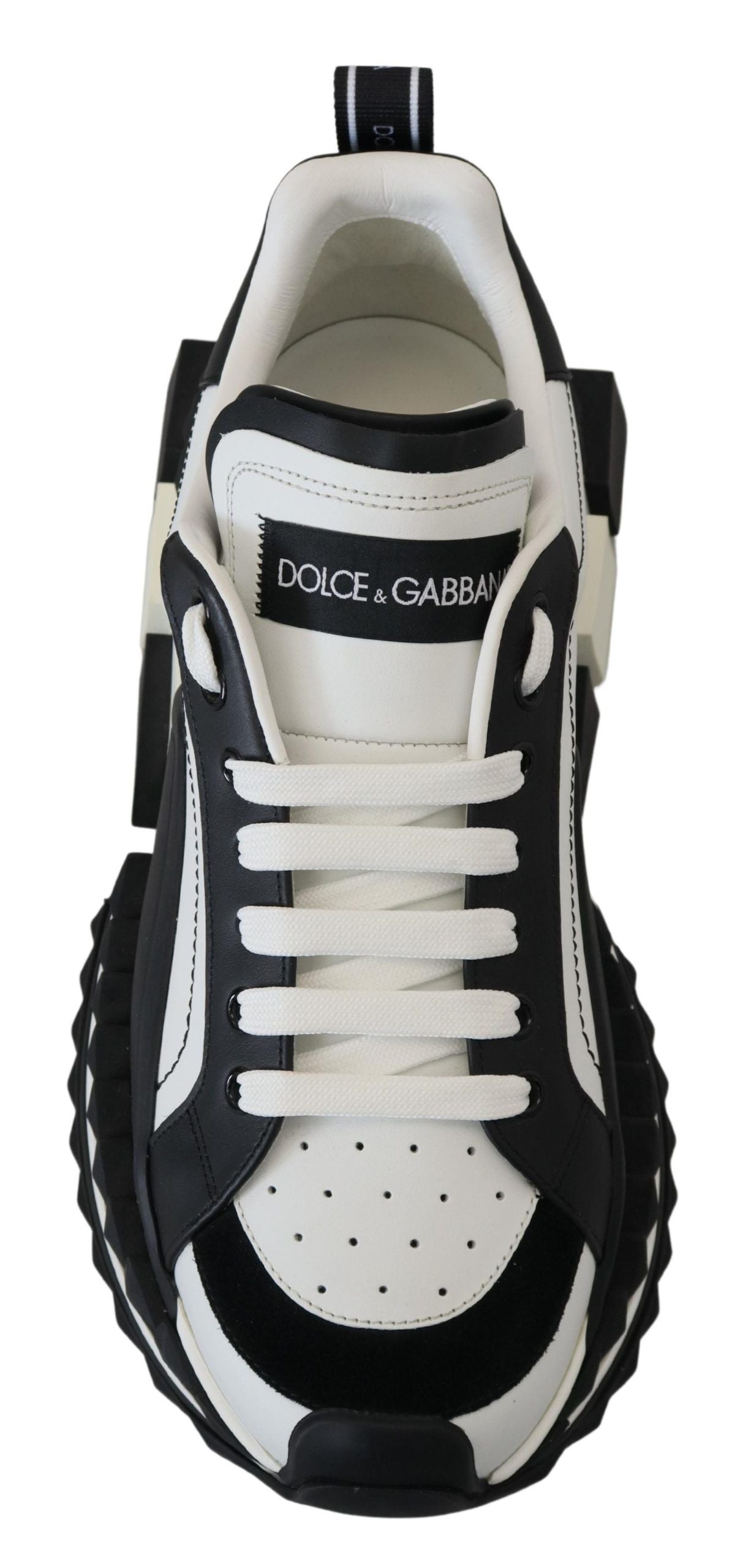 Dolce & Gabbana Super King Leather Sneakers - White & Black