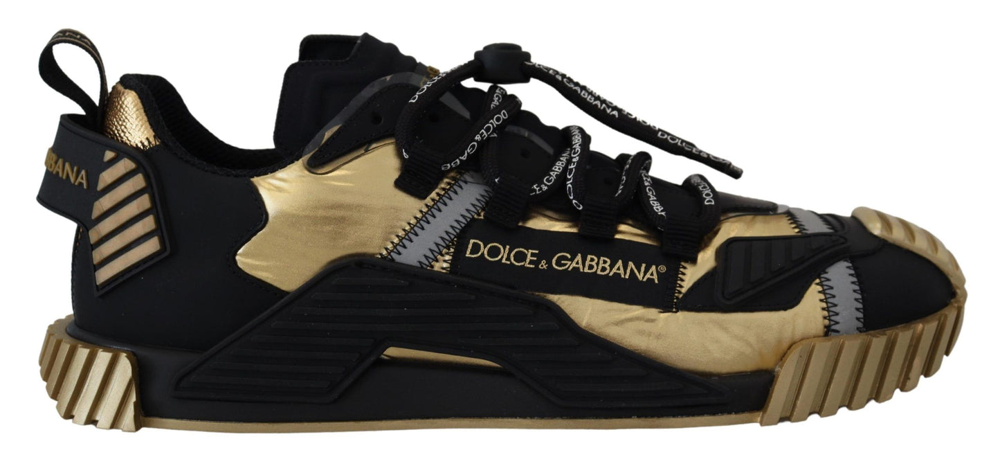 Dolce & Gabbana Elegant Black and Gold NS1 Sneakers