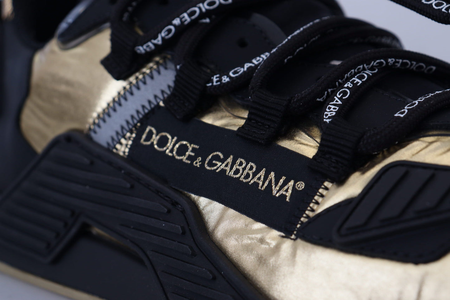 Dolce & Gabbana Elegant Black and Gold NS1 Sneakers