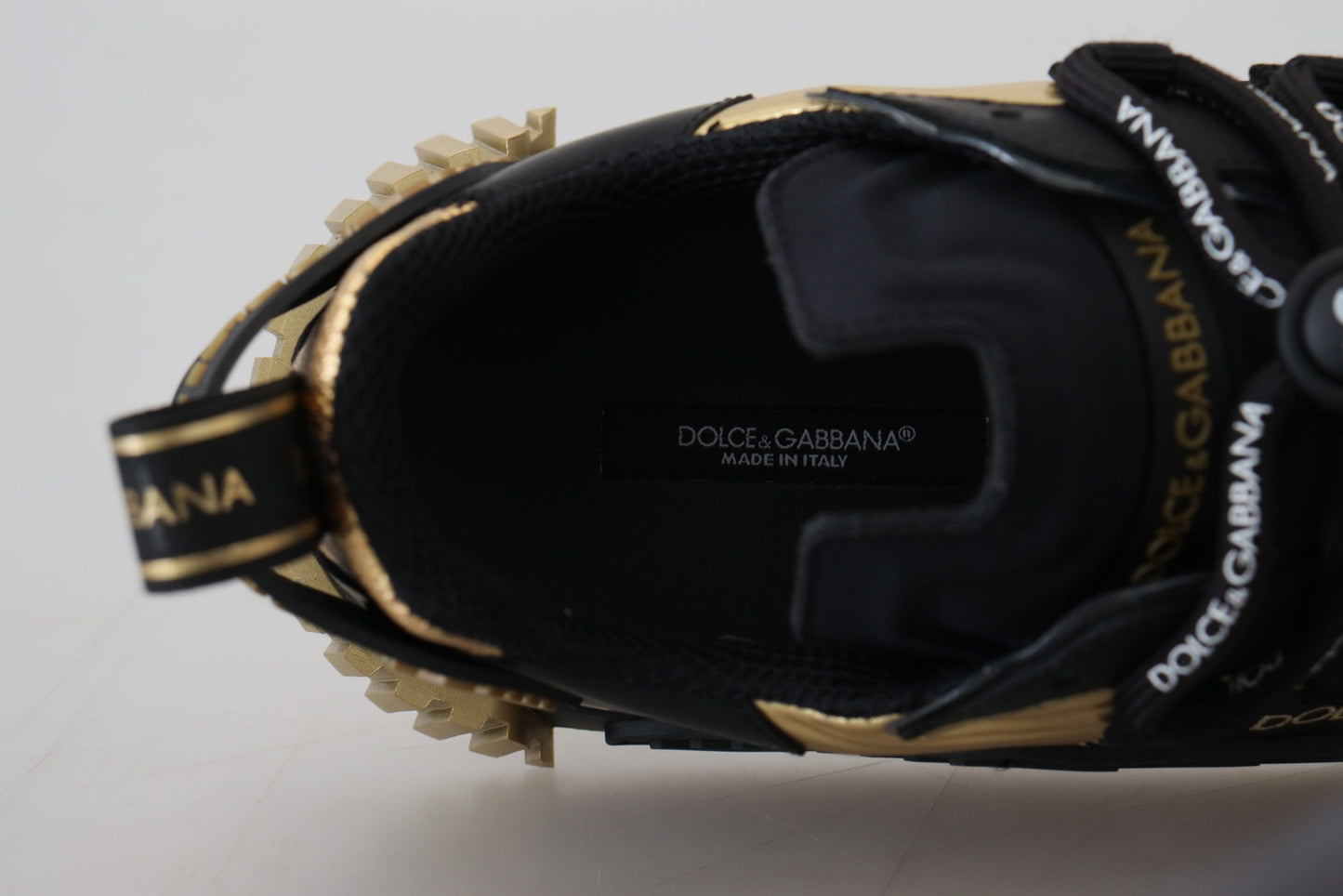 Dolce & Gabbana Elegant Black and Gold NS1 Sneakers