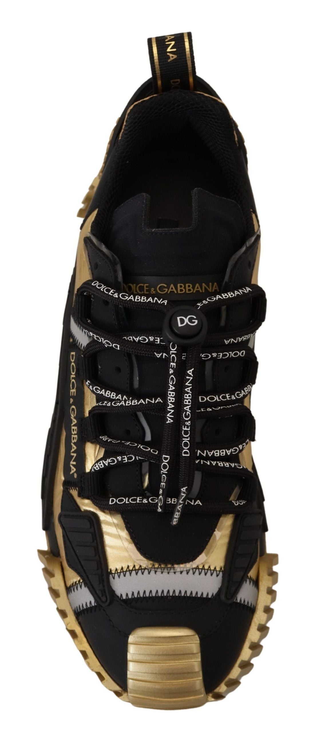 Dolce & Gabbana Elegant Black and Gold NS1 Sneakers