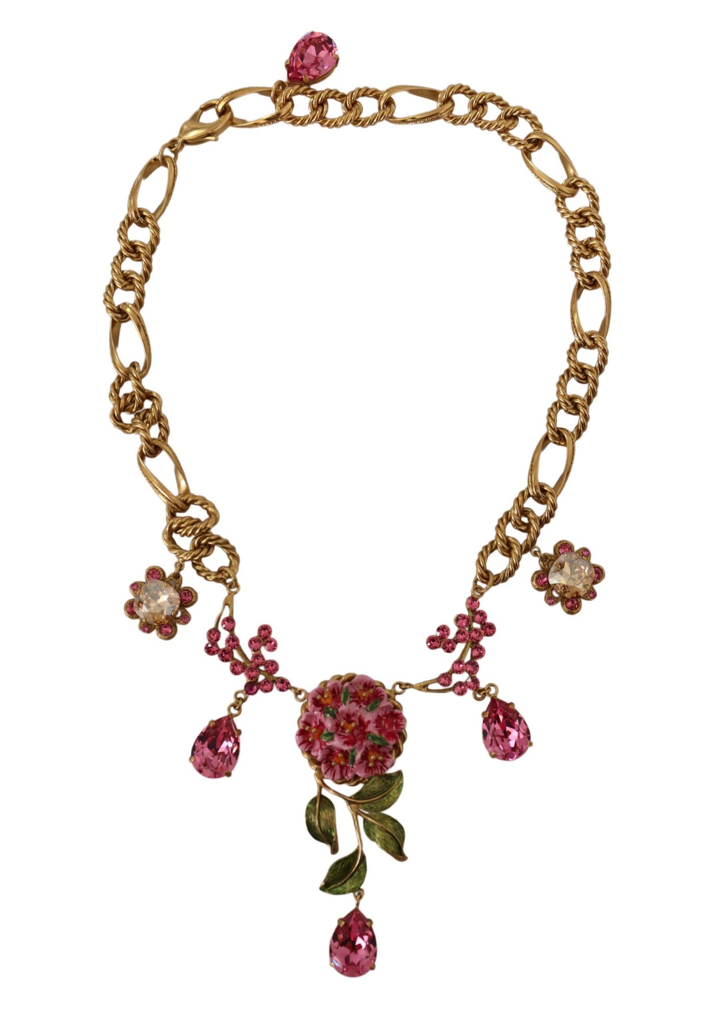 Dolce & Gabbana Elegant Floral Crystal Necklace