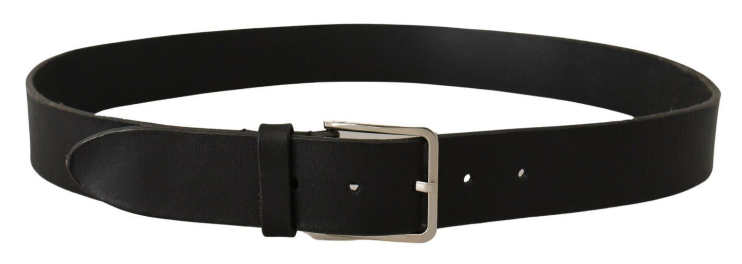 Dolce & Gabbana Elegant Black Leather Belt with Metal Buckle