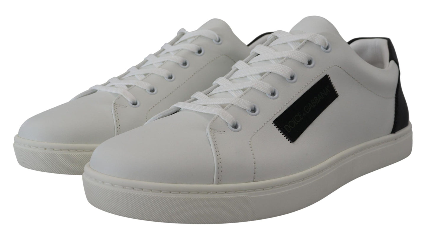 Dolce & Gabbana Chic White Leather Low-Top Sneakers