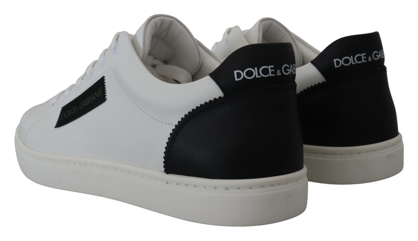 Dolce & Gabbana Chic White Leather Low-Top Sneakers