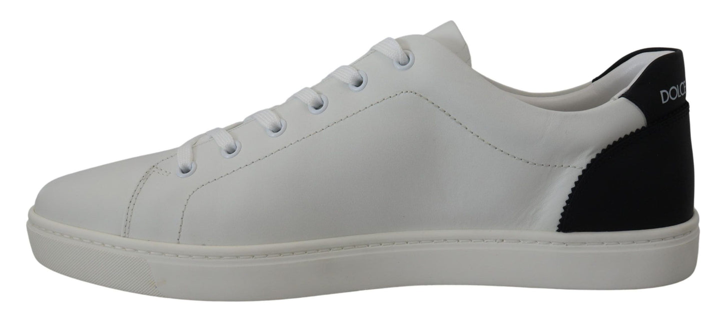 Dolce & Gabbana Chic White Leather Low-Top Sneakers