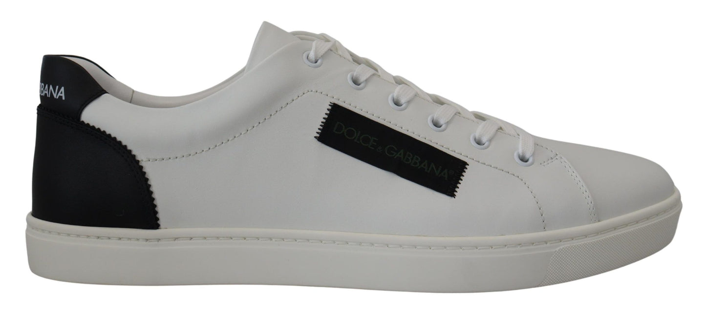 Dolce & Gabbana Chic White Leather Low-Top Sneakers