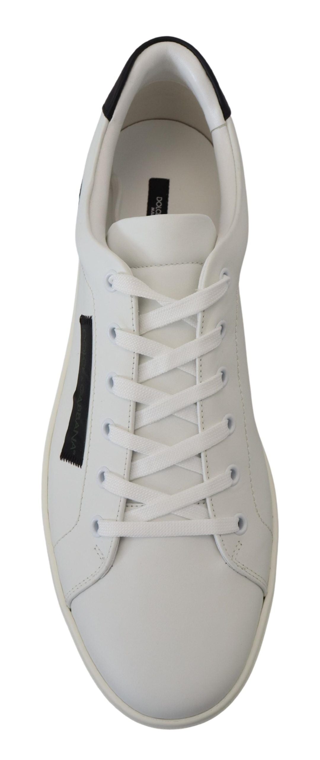 Dolce & Gabbana Chic White Leather Low-Top Sneakers