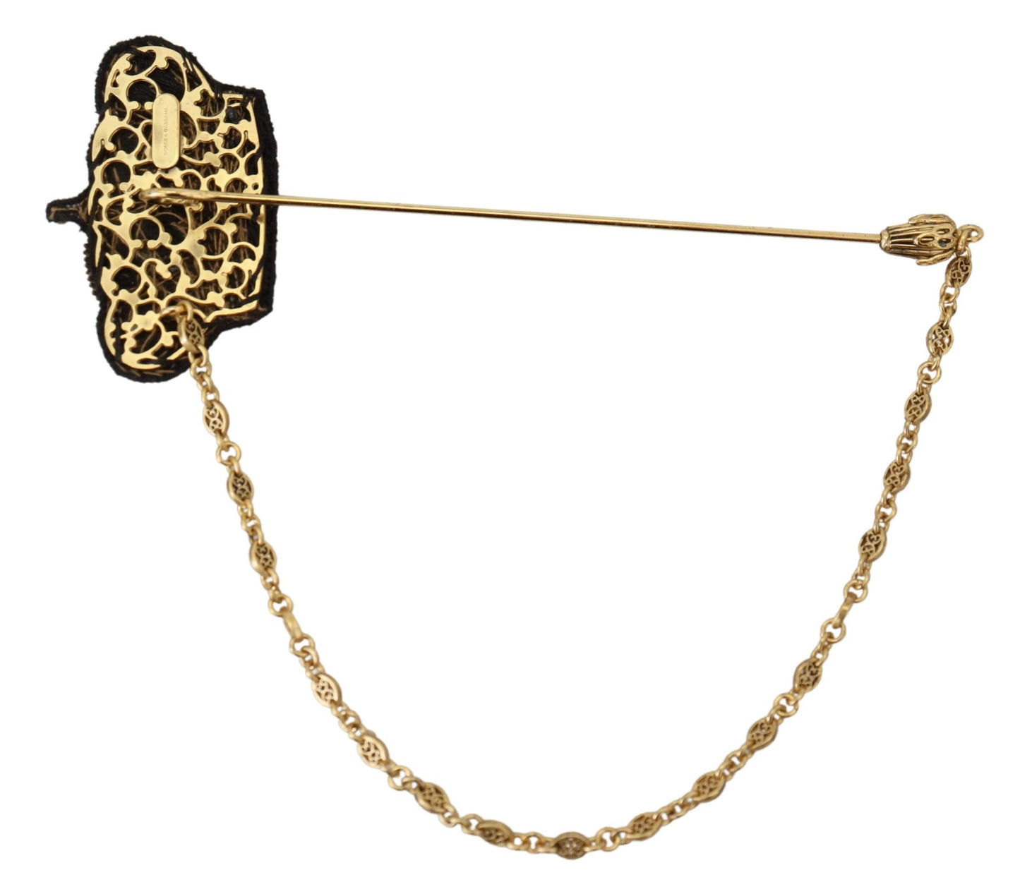 Dolce & Gabbana Elegant Gold Tone Crown Brooch Pin