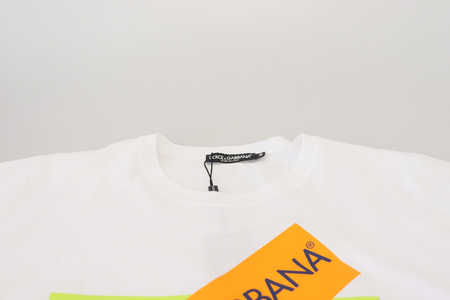 Dolce & Gabbana Elegant White Crew Neck Logo Tee