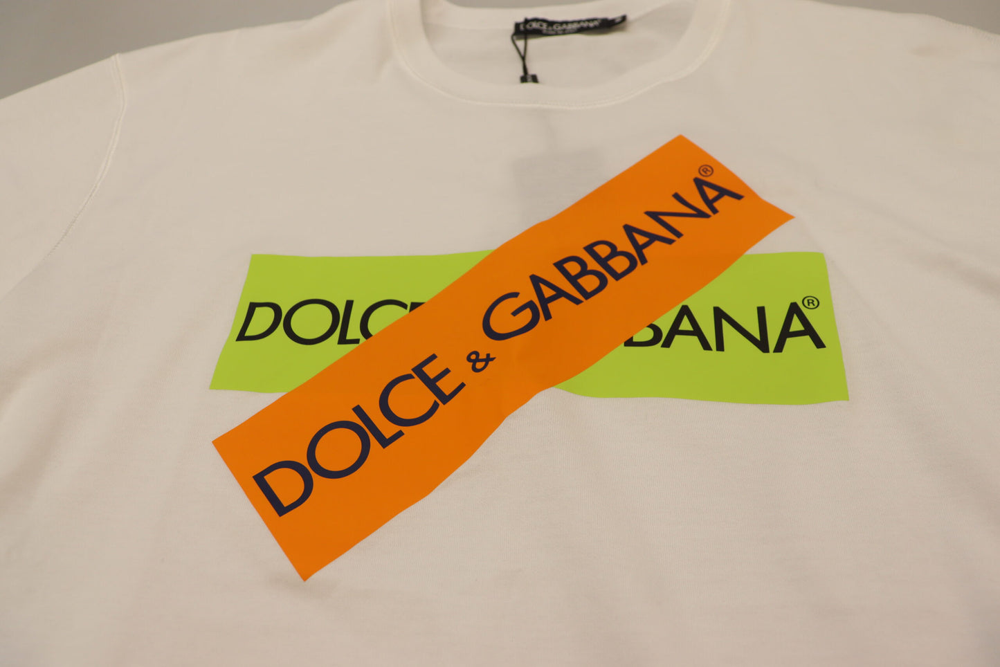 Dolce & Gabbana Elegant White Crew Neck Logo Tee