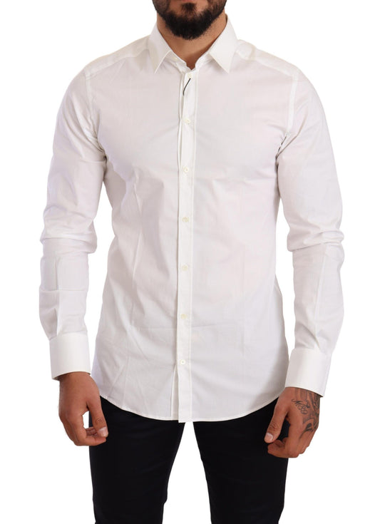 Dolce & Gabbana Elegant Slim Fit White Dress Shirt