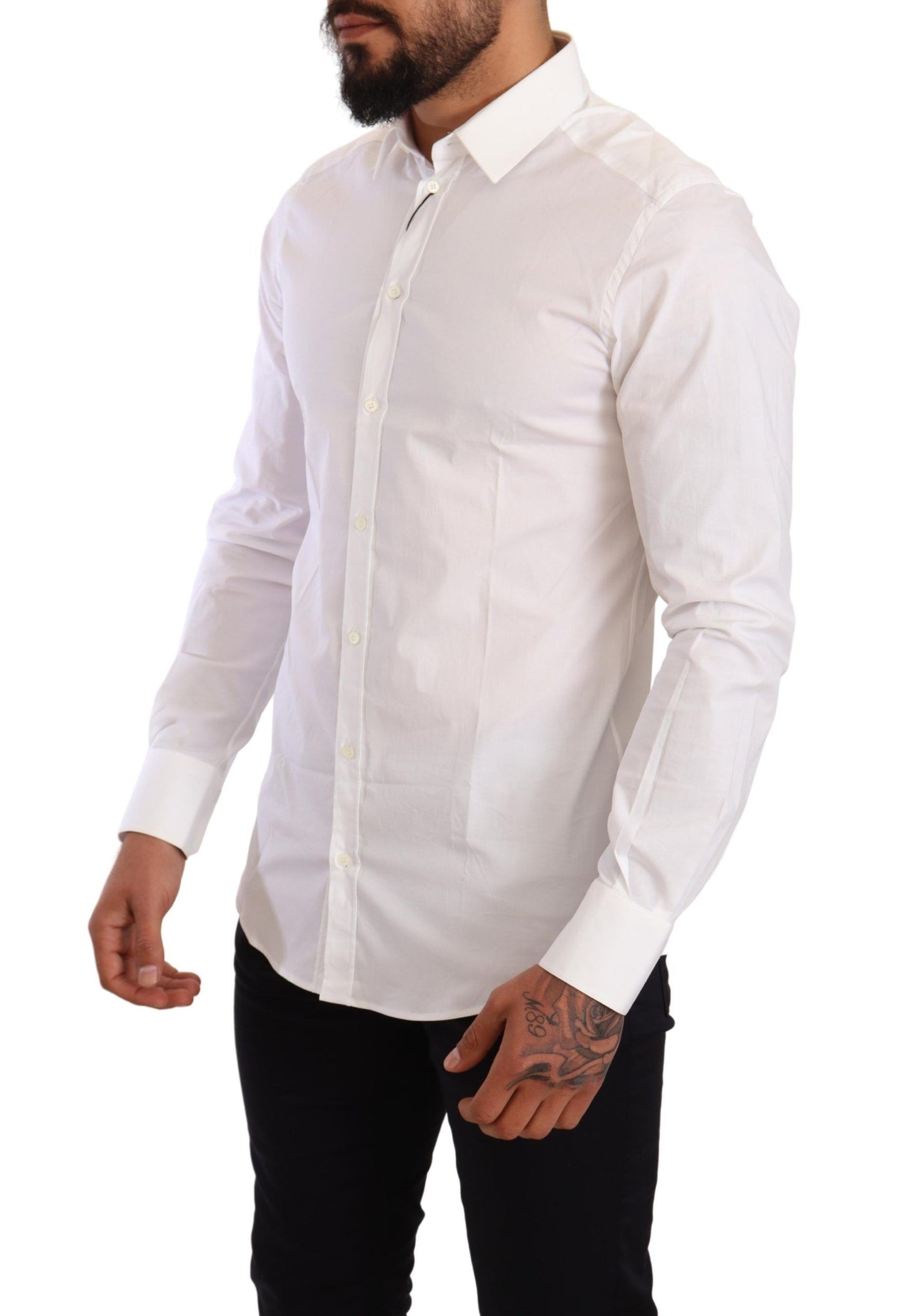 Dolce & Gabbana Elegant Slim Fit White Dress Shirt