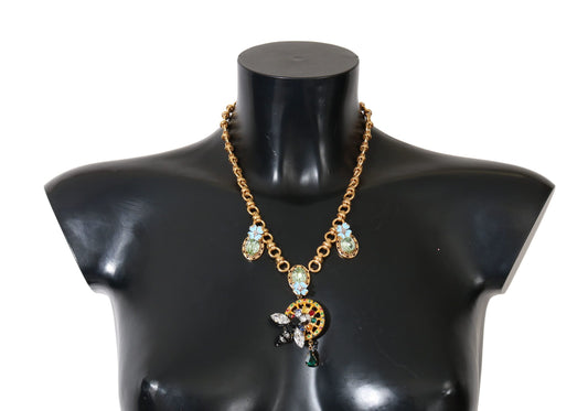 Dolce & Gabbana Multicolor Crystal Bee Statement Necklace