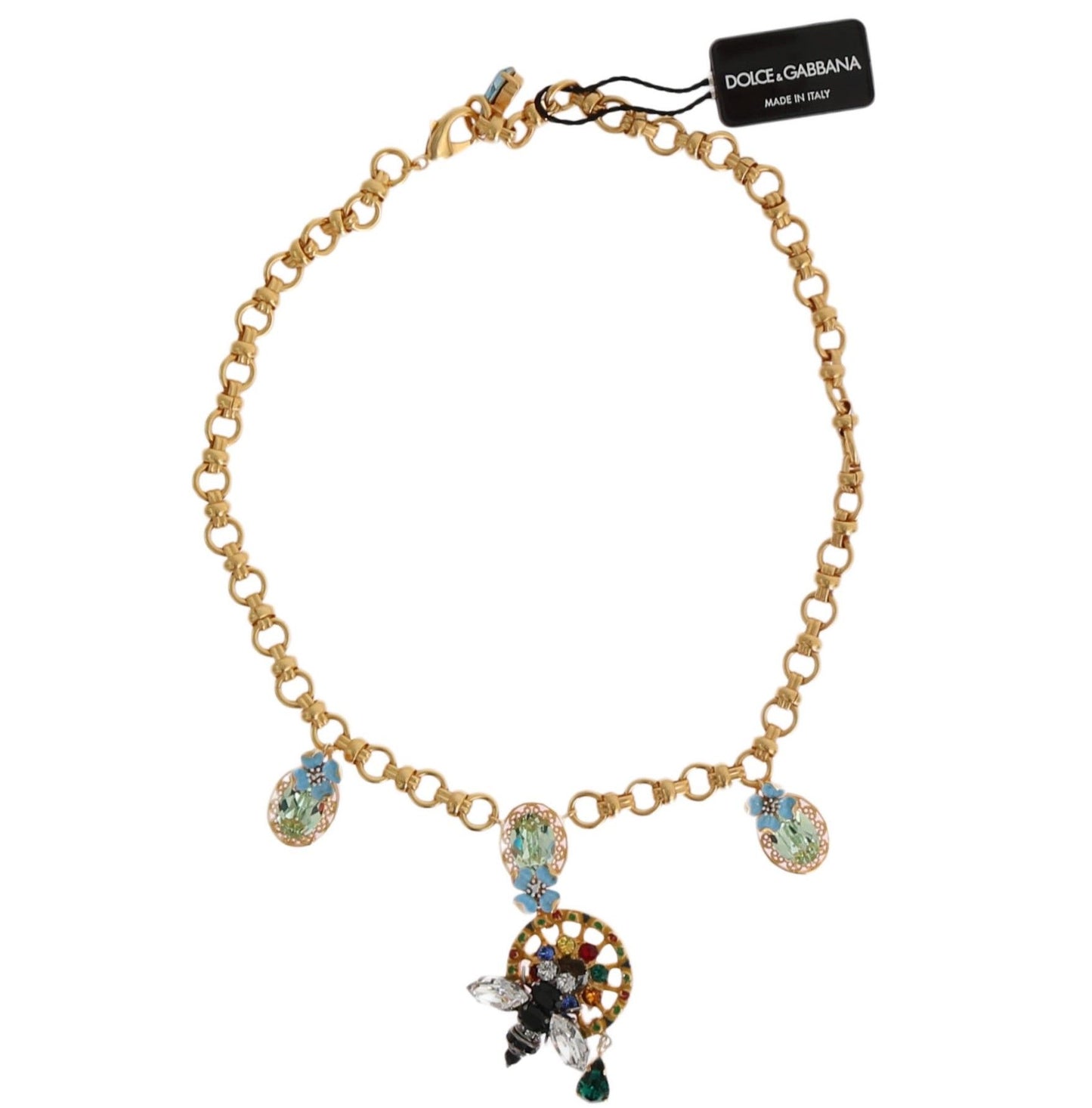 Dolce & Gabbana Multicolor Crystal Bee Statement Necklace