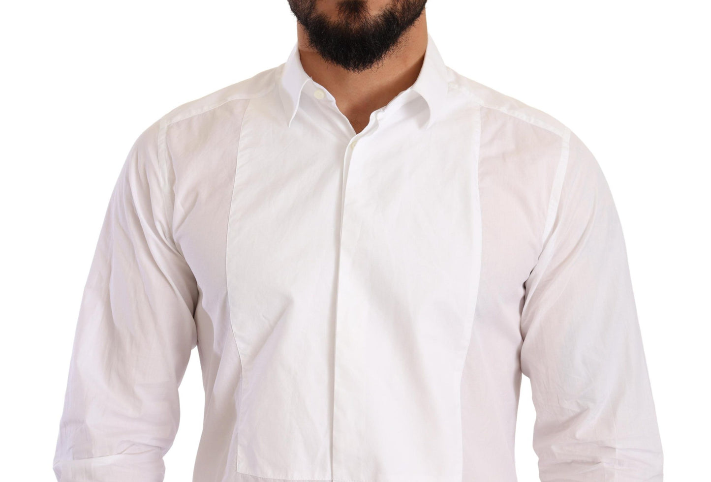 Dolce & Gabbana Elegant Slim Fit White Cotton Dress Shirt