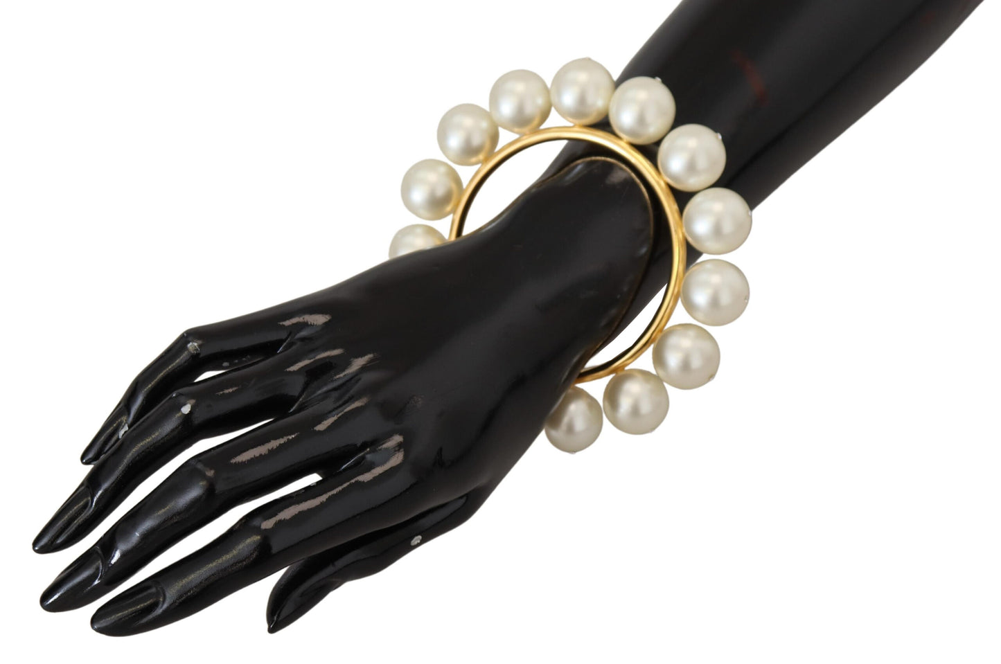 Dolce & Gabbana Chic Gold-Tone Faux Pearl Bangle