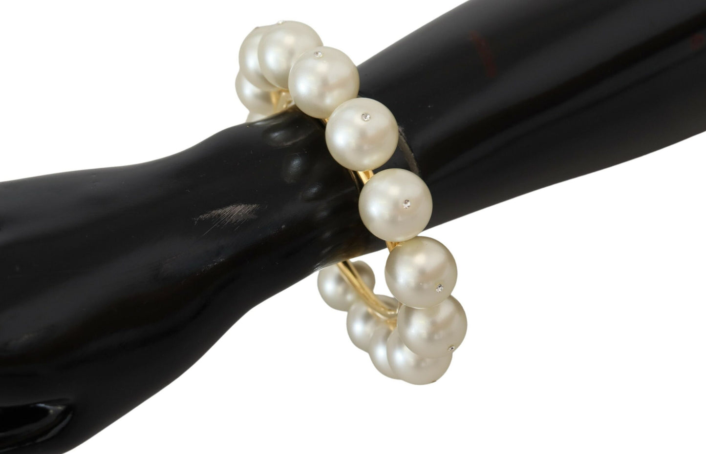 Dolce & Gabbana Chic Gold-Tone Faux Pearl Bangle