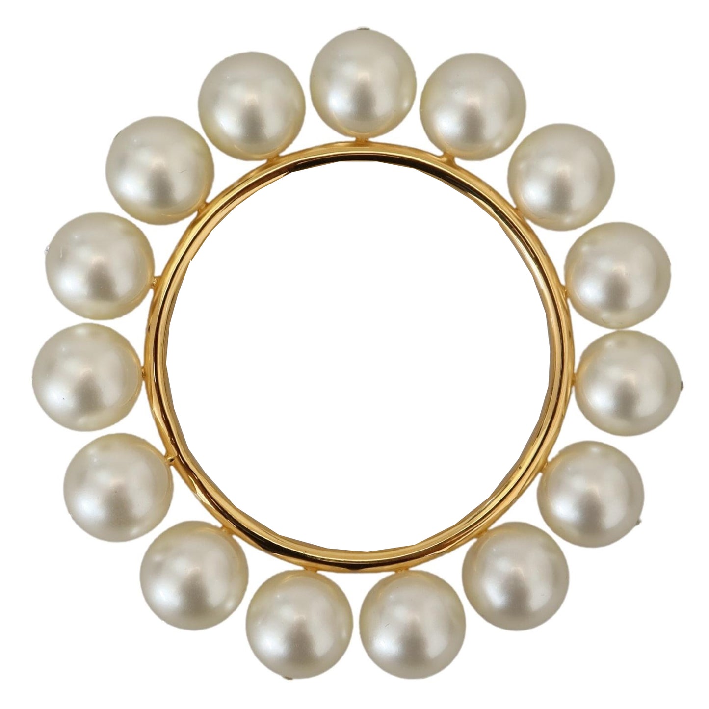 Dolce & Gabbana Chic Gold-Tone Faux Pearl Bangle