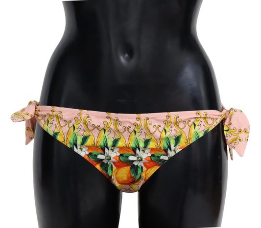 Dolce & Gabbana Vibrant Orange Printed Bikini Bottom