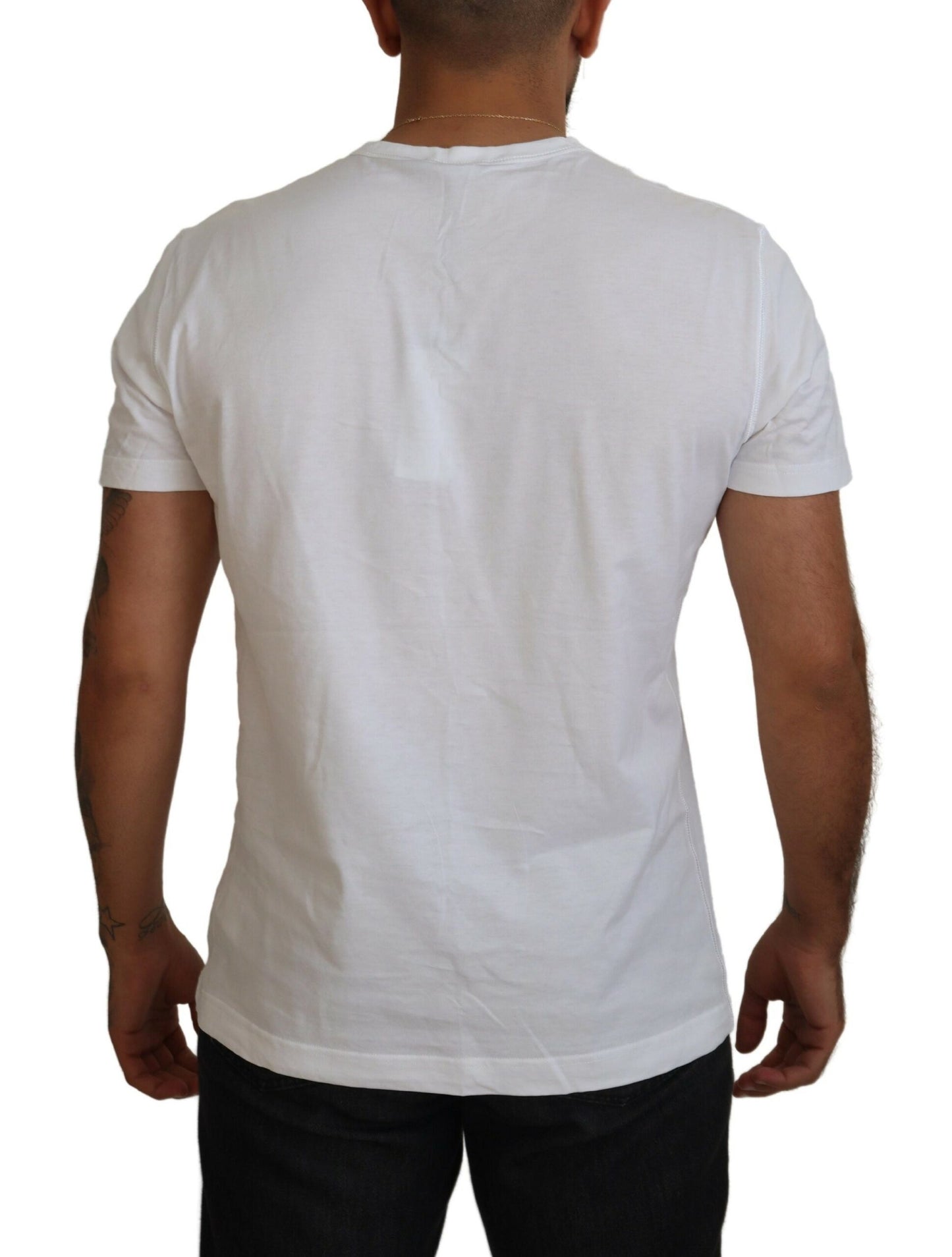 Dolce & Gabbana Elegant White Crew Neck Logo Tee