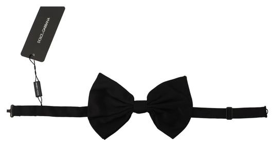 Dolce & Gabbana Elegant Black Cotton Bow Tie