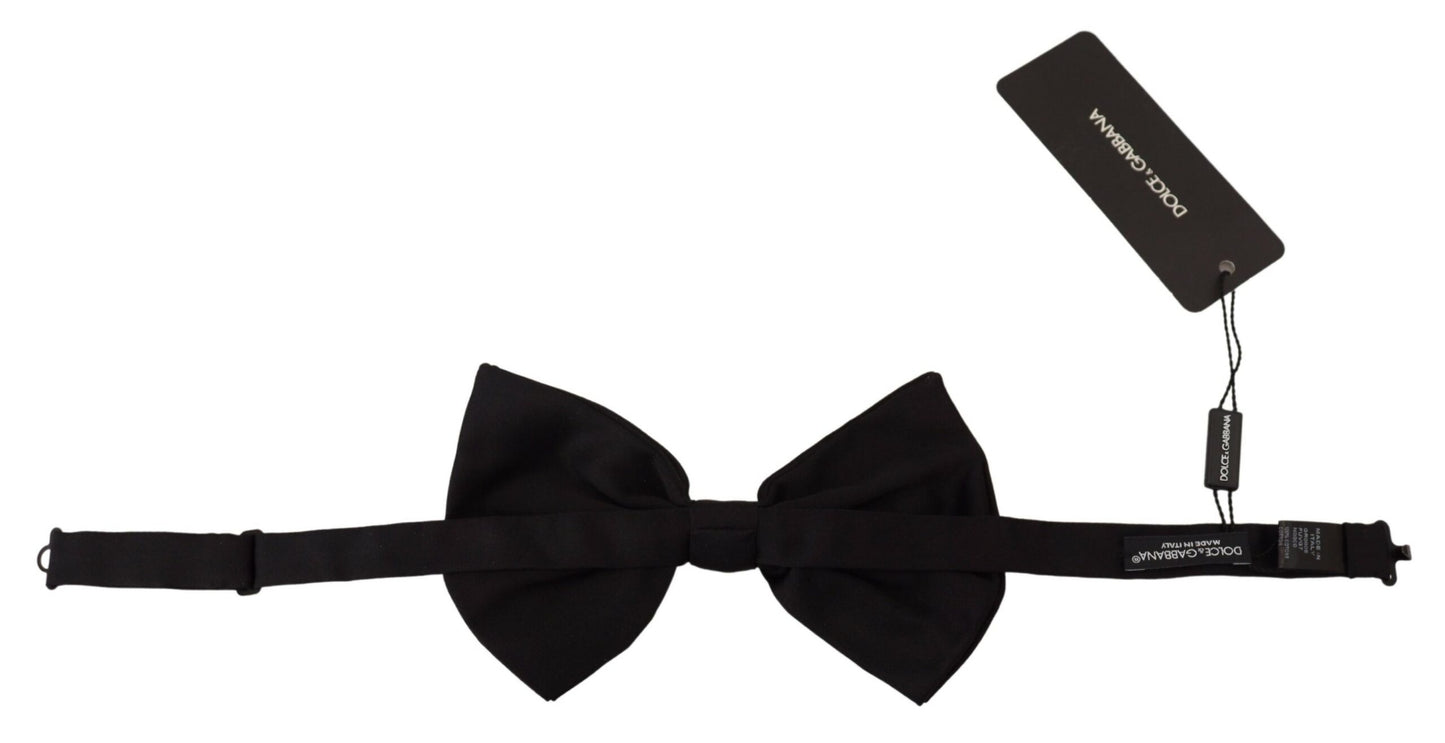 Dolce & Gabbana Elegant Black Cotton Bow Tie