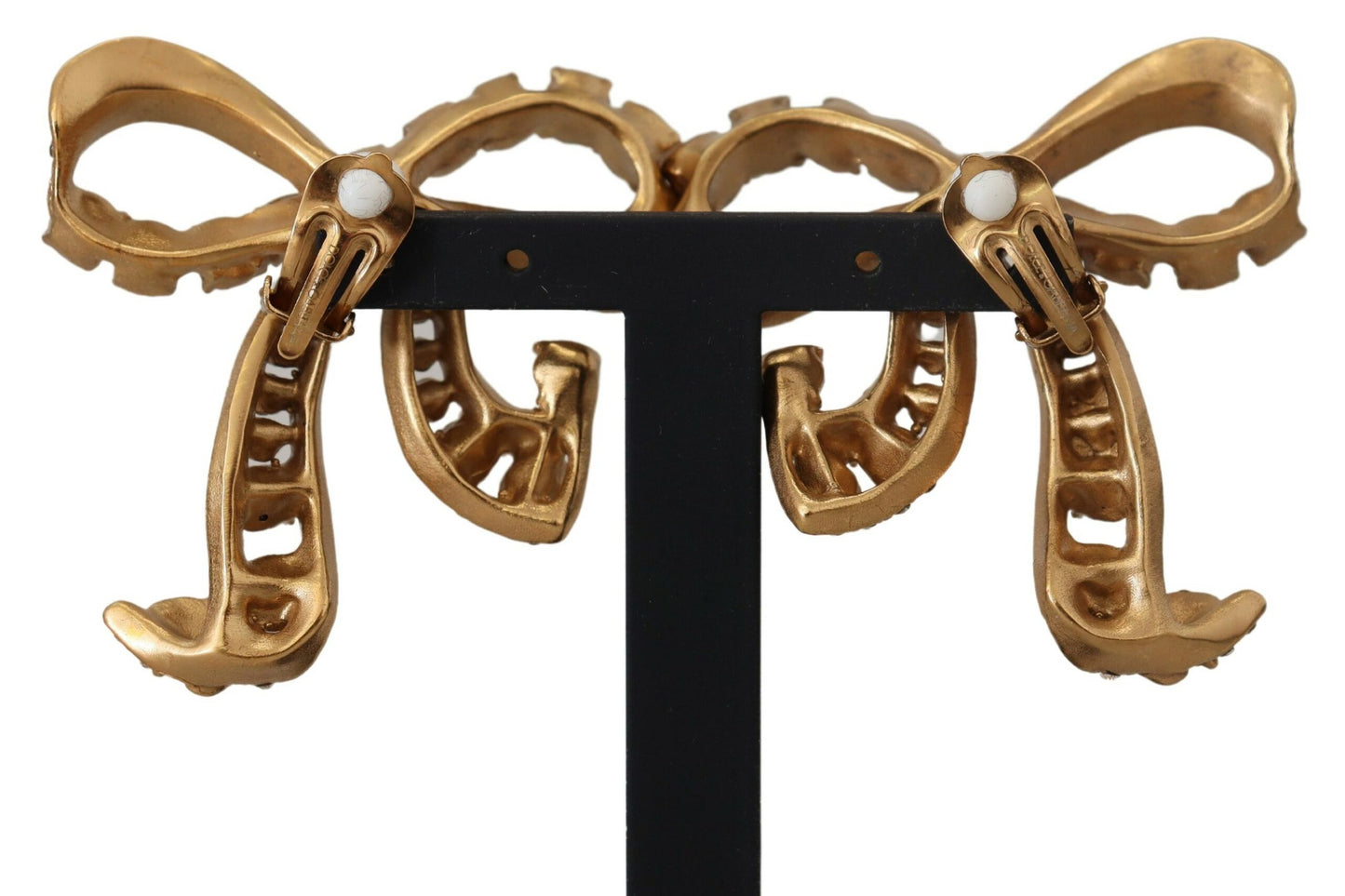 Dolce & Gabbana Elegant Gold-Toned Bow Clip Earrings