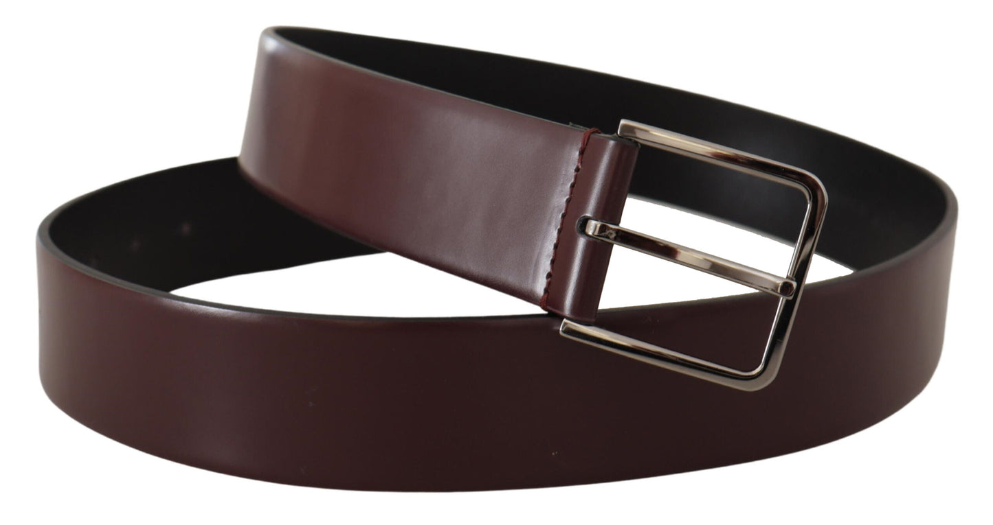 Dolce & Gabbana Elegant Leather Silver-Buckled Belt