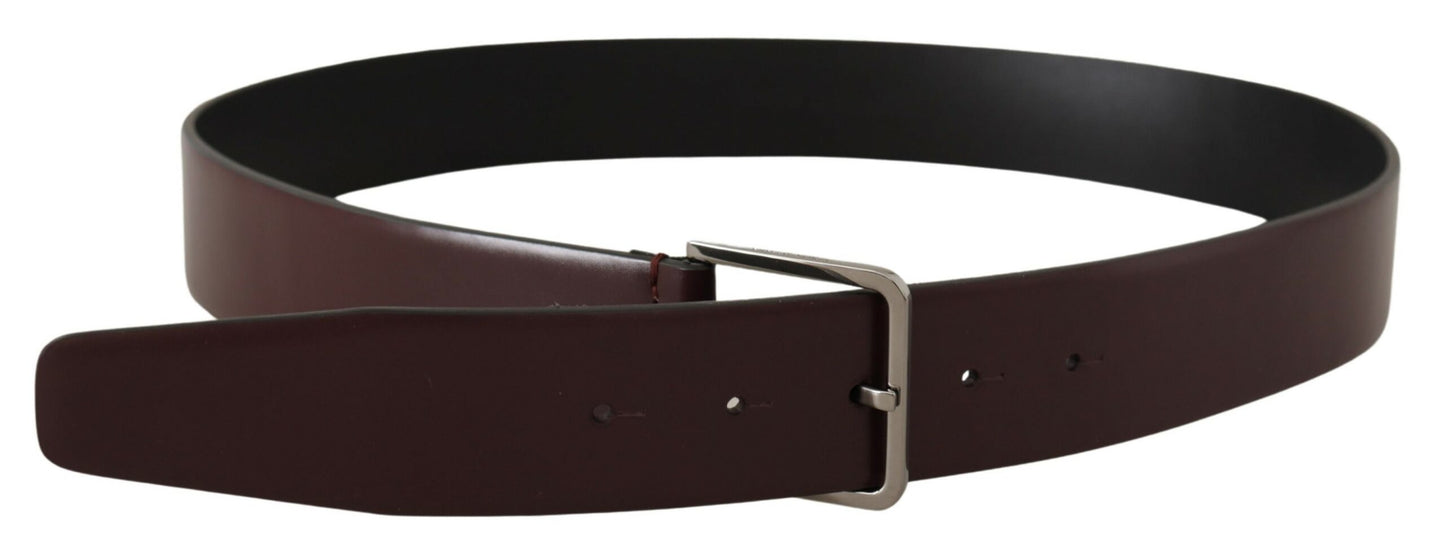 Dolce & Gabbana Elegant Leather Silver-Buckled Belt