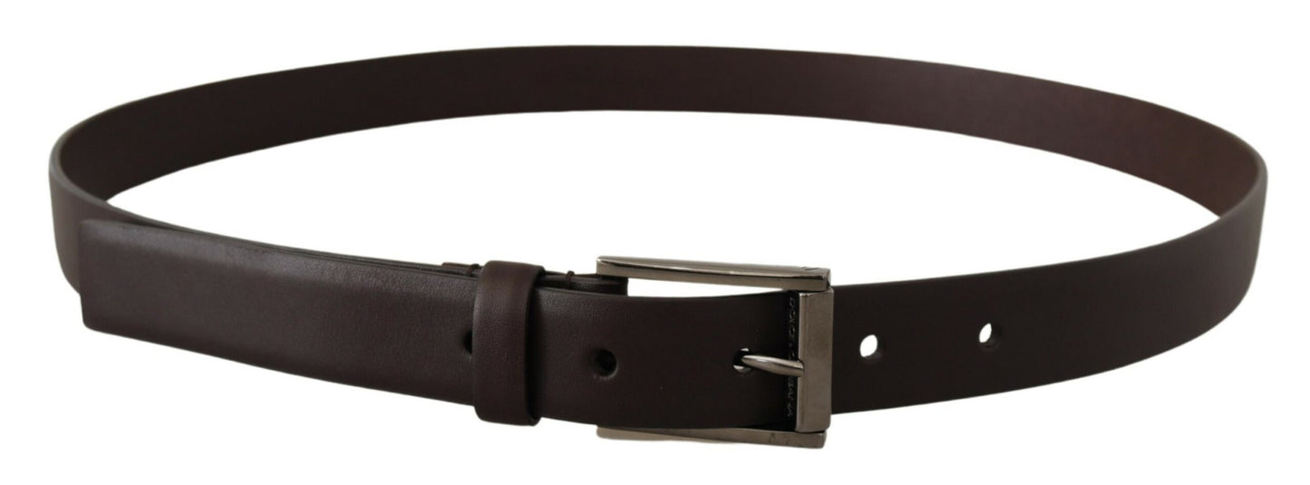 Dolce & Gabbana Elegant Dark Brown Leather Belt