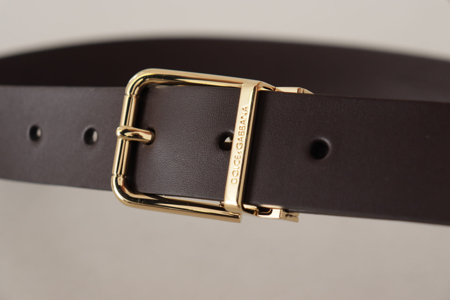 Dolce & Gabbana Elegant Dark Brown Leather Belt