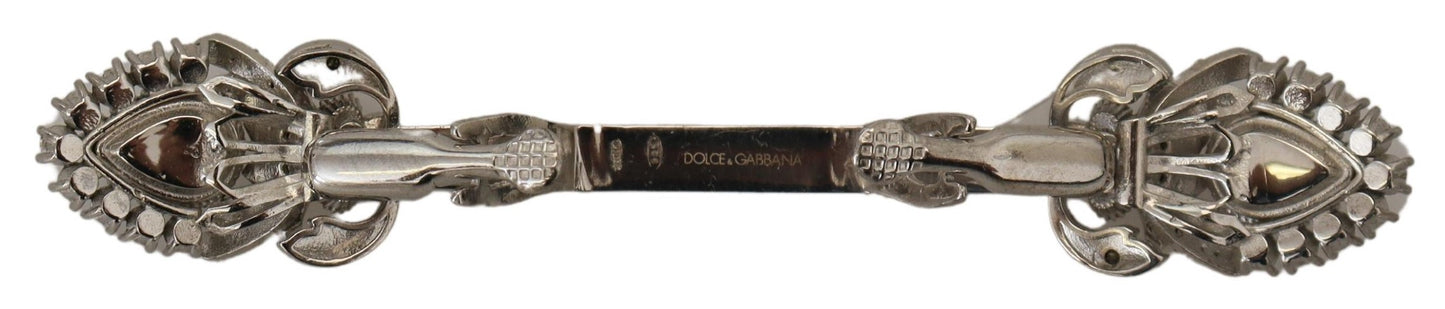 Dolce & Gabbana Elegant Silver Glass Brooch Pin