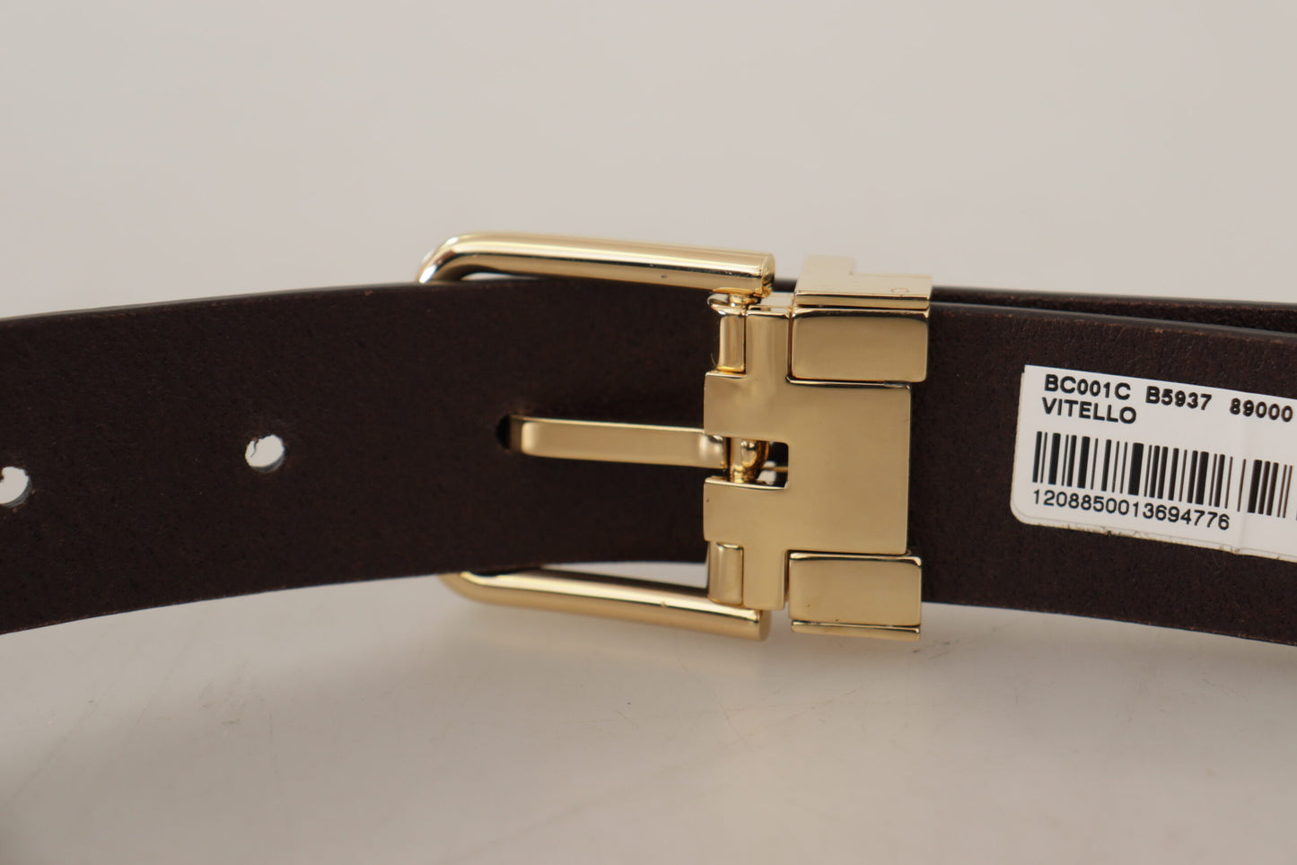 Dolce & Gabbana Elegant Dark Brown Leather Belt